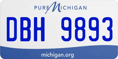 MI license plate DBH9893