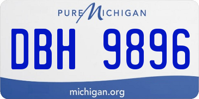 MI license plate DBH9896