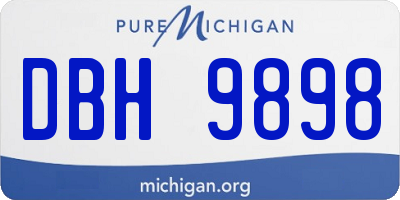 MI license plate DBH9898