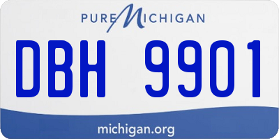 MI license plate DBH9901