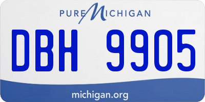 MI license plate DBH9905