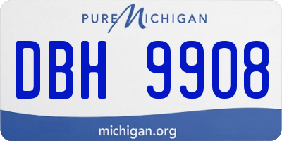 MI license plate DBH9908