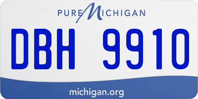 MI license plate DBH9910