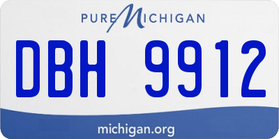 MI license plate DBH9912