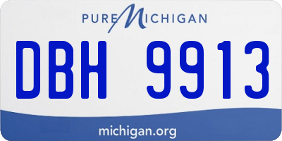 MI license plate DBH9913