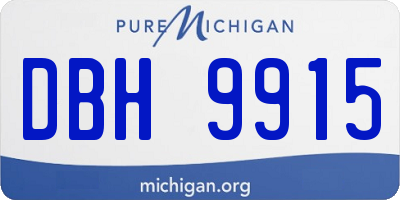 MI license plate DBH9915