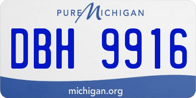 MI license plate DBH9916
