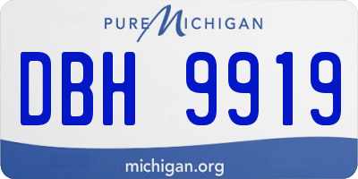 MI license plate DBH9919