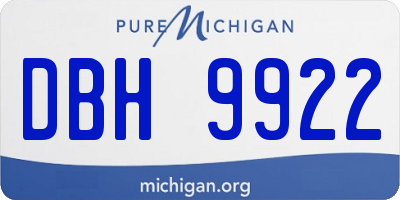 MI license plate DBH9922