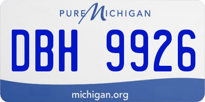 MI license plate DBH9926
