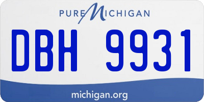MI license plate DBH9931