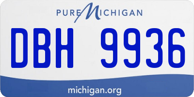 MI license plate DBH9936