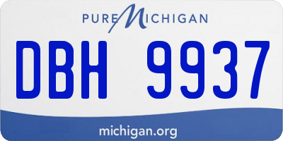 MI license plate DBH9937