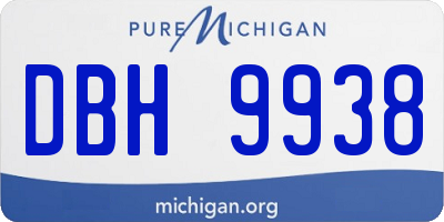 MI license plate DBH9938