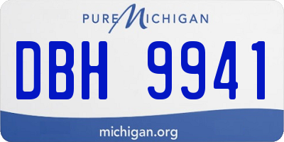 MI license plate DBH9941