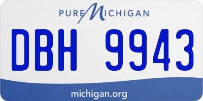 MI license plate DBH9943