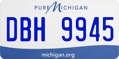 MI license plate DBH9945