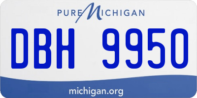 MI license plate DBH9950