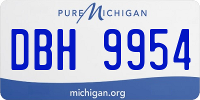 MI license plate DBH9954