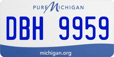 MI license plate DBH9959