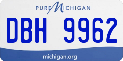 MI license plate DBH9962
