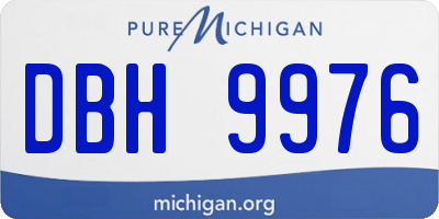 MI license plate DBH9976