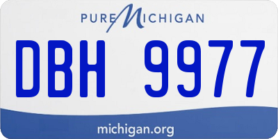 MI license plate DBH9977