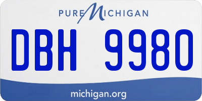 MI license plate DBH9980