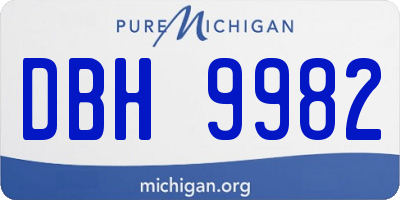 MI license plate DBH9982