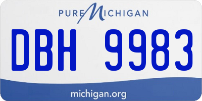 MI license plate DBH9983