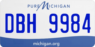 MI license plate DBH9984