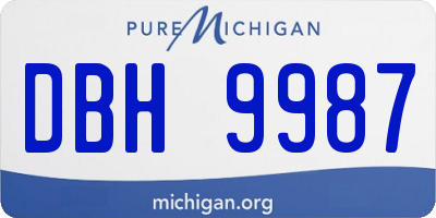 MI license plate DBH9987