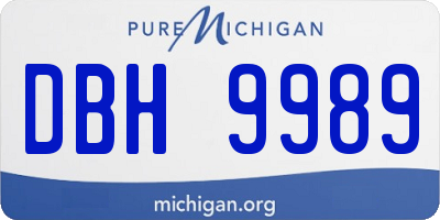 MI license plate DBH9989