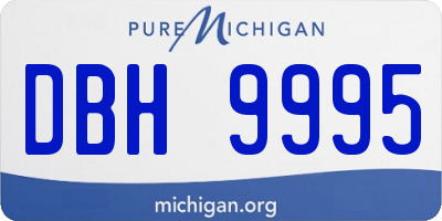 MI license plate DBH9995