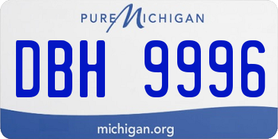 MI license plate DBH9996