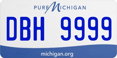 MI license plate DBH9999