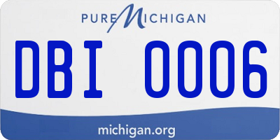 MI license plate DBI0006