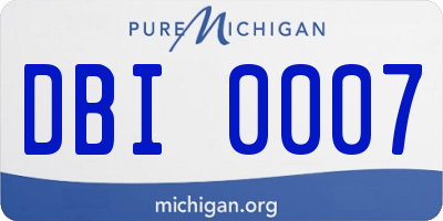 MI license plate DBI0007