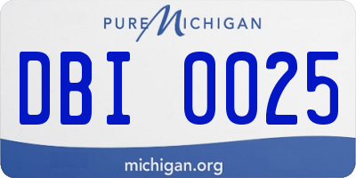 MI license plate DBI0025