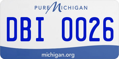 MI license plate DBI0026