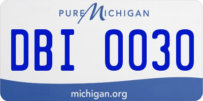 MI license plate DBI0030