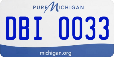 MI license plate DBI0033