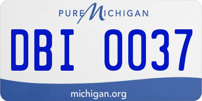 MI license plate DBI0037