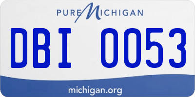 MI license plate DBI0053