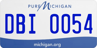 MI license plate DBI0054