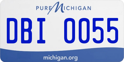 MI license plate DBI0055