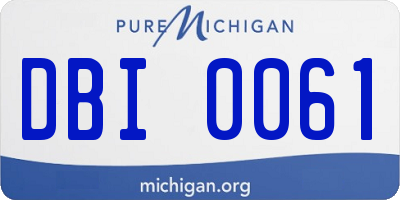 MI license plate DBI0061