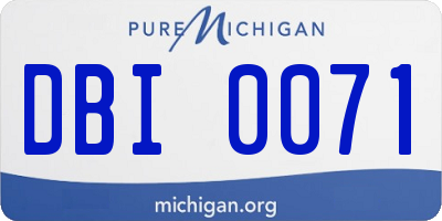 MI license plate DBI0071
