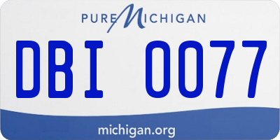 MI license plate DBI0077