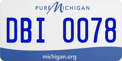 MI license plate DBI0078